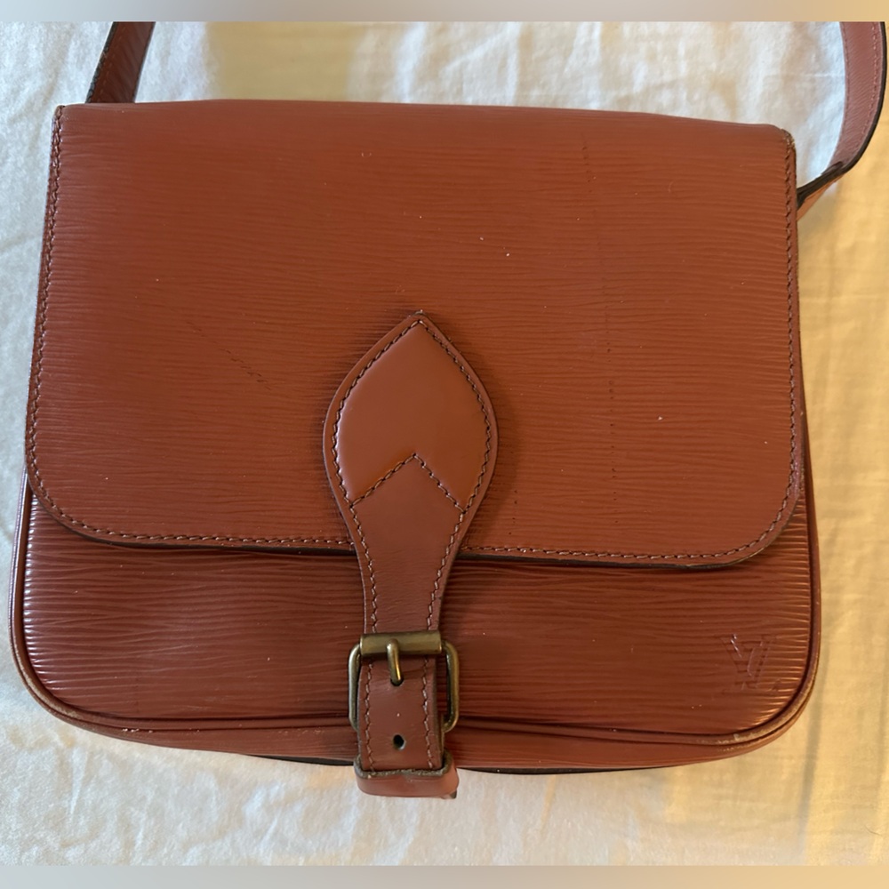 Louis Vuitton Cartouchiere Epi Leather crossbody cognac brown